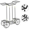 imageVINGLI Garden Cart Stand IndoorOutdoor Metal Plant Stand Parisian Style Flower Pots Holder Ideal for Home Garden Patio
