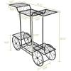imageVINGLI Garden Cart Stand IndoorOutdoor Metal Plant Stand Parisian Style Flower Pots Holder Ideal for Home Garden Patio