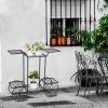 imageVINGLI Garden Cart Stand IndoorOutdoor Metal Plant Stand Parisian Style Flower Pots Holder Ideal for Home Garden Patio