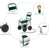 imageVINGLI Garden Hose Reel Cart 4Wheel Portable Residential Hose Reel Cart Hose Guide System with Storage Basket Rust Resistant for Family Yard Garden and Farm GreenGreen