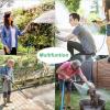 imageVINGLI Garden Hose Reel Cart 4Wheel Portable Residential Hose Reel Cart Hose Guide System with Storage Basket Rust Resistant for Family Yard Garden and Farm GreenGreen
