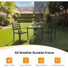 imageVINGLI Glass Patio Table with Umbrella Hole 32quot Square Outdoor Dining Table Steel Tempered Glass Patio Tables Outdoor Tables for Balcony Garden Deck24 Square