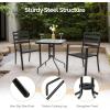 imageVINGLI Glass Patio Table with Umbrella Hole 32quot Square Outdoor Dining Table Steel Tempered Glass Patio Tables Outdoor Tables for Balcony Garden Deck24 Square