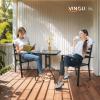 imageVINGLI Glass Patio Table with Umbrella Hole 32quot Square Outdoor Dining Table Steel Tempered Glass Patio Tables Outdoor Tables for Balcony Garden Deck24 Square