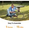 imageVINGLI Glass Patio Table with Umbrella Hole 32quot Square Outdoor Dining Table Steel Tempered Glass Patio Tables Outdoor Tables for Balcony Garden Deck24 Square