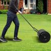 imageVINGLI Lawn Roller Water Filled Pull Behind 20inch Garden Drum Roller PushTow Behind WaterSand Filled Roller for Garden Lawn Backyard 24 inch GreenBlack