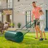 imageVINGLI Lawn Roller Water Filled Pull Behind 20inch Garden Drum Roller PushTow Behind WaterSand Filled Roller for Garden Lawn Backyard 24 inch GreenGreen