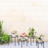 imageVINGLI Metal Plant Stand 4 in 1 Potted Irons Planter Holder Flower Pot Stand Black Baking Paint for Indoor and Outdoor Home Garden Patio Lawn