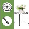 imageVINGLI Metal Plant Stand 4 in 1 Potted Irons Planter Holder Flower Pot Stand Black Baking Paint for Indoor and Outdoor Home Garden Patio Lawn