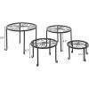 imageVINGLI Metal Plant Stand 4 in 1 Potted Irons Planter Holder Flower Pot Stand Black Baking Paint for Indoor and Outdoor Home Garden Patio Lawn