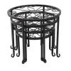 imageVINGLI Metal Plant Stand 4 in 1 Potted Irons Planter Holder Flower Pot Stand Black Baking Paint for Indoor and Outdoor Home Garden Patio Lawn