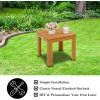 imageVINGLI Outdoor Adirondack Side Table WNatural Finished 18quot Square Thick Wooden Coffee Table Top Stable Large Weight Capacity Conversation End Table for Patio Backyard Garden Poolside and BalconyNatural