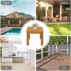 imageVINGLI Outdoor Adirondack Side Table WNatural Finished 18quot Square Thick Wooden Coffee Table Top Stable Large Weight Capacity Conversation End Table for Patio Backyard Garden Poolside and BalconyNatural