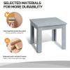 imageVINGLI Outdoor Adirondack Side Table WNatural Finished 18quot Square Thick Wooden Coffee Table Top Stable Large Weight Capacity Conversation End Table for Patio Backyard Garden Poolside and BalconyGrey