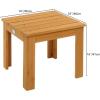 imageVINGLI Outdoor Adirondack Side Table WNatural Finished 18quot Square Thick Wooden Coffee Table Top Stable Large Weight Capacity Conversation End Table for Patio Backyard Garden Poolside and BalconyNatural