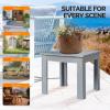 imageVINGLI Outdoor Adirondack Side Table WNatural Finished 18quot Square Thick Wooden Coffee Table Top Stable Large Weight Capacity Conversation End Table for Patio Backyard Garden Poolside and BalconyGrey