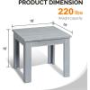 imageVINGLI Outdoor Adirondack Side Table WNatural Finished 18quot Square Thick Wooden Coffee Table Top Stable Large Weight Capacity Conversation End Table for Patio Backyard Garden Poolside and BalconyGrey