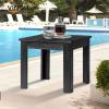 imageVINGLI Outdoor Adirondack Side Table WNatural Finished 18quot Square Thick Wooden Coffee Table Top Stable Large Weight Capacity Conversation End Table for Patio Backyard Garden Poolside and BalconyBlack