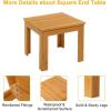 imageVINGLI Outdoor Adirondack Side Table WNatural Finished 18quot Square Thick Wooden Coffee Table Top Stable Large Weight Capacity Conversation End Table for Patio Backyard Garden Poolside and BalconyNatural