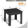 imageVINGLI Outdoor Adirondack Side Table WNatural Finished 18quot Square Thick Wooden Coffee Table Top Stable Large Weight Capacity Conversation End Table for Patio Backyard Garden Poolside and BalconyBlack
