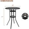 imageVINGLI Outdoor Bar Table Cast Aluminum Bar Height Patio Table with Umbrella Hole Patio Dining Table Tall Bistro Table Outdoor Furniture for Garden Porch Yard and Balcony 32quot Dia x 41 H BronzeBlack