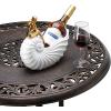 imageVINGLI Outdoor Bar Table Cast Aluminum Bar Height Patio Table with Umbrella Hole Patio Dining Table Tall Bistro Table Outdoor Furniture for Garden Porch Yard and Balcony 32quot Dia x 41 H BronzeBronze