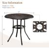 imageVINGLI Outdoor Bar Table Cast Aluminum Bar Height Patio Table with Umbrella Hole Patio Dining Table Tall Bistro Table Outdoor Furniture for Garden Porch Yard and Balcony 32quot Dia x 41 H BronzeBronze