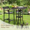 imageVINGLI Outdoor Bar Table Cast Aluminum Bar Height Patio Table with Umbrella Hole Patio Dining Table Tall Bistro Table Outdoor Furniture for Garden Porch Yard and Balcony 32quot Dia x 41 H BronzeBronze