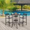 imageVINGLI Outdoor Bar Table Cast Aluminum Bar Height Patio Table with Umbrella Hole Patio Dining Table Tall Bistro Table Outdoor Furniture for Garden Porch Yard and Balcony 32quot Dia x 41 H BronzeBronze