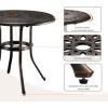 imageVINGLI Outdoor Bar Table Cast Aluminum Bar Height Patio Table with Umbrella Hole Patio Dining Table Tall Bistro Table Outdoor Furniture for Garden Porch Yard and Balcony 32quot Dia x 41 H BronzeBronze