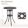 imageVINGLI Outdoor Bar Table Cast Aluminum Bar Height Patio Table with Umbrella Hole Patio Dining Table Tall Bistro Table Outdoor Furniture for Garden Porch Yard and Balcony 32quot Dia x 41 H BronzeBronze