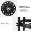 imageVINGLI Outdoor Bar Table Cast Aluminum Bar Height Patio Table with Umbrella Hole Patio Dining Table Tall Bistro Table Outdoor Furniture for Garden Porch Yard and Balcony 32quot Dia x 41 H BronzeBlack