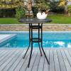 imageVINGLI Outdoor Bar Table Cast Aluminum Bar Height Patio Table with Umbrella Hole Patio Dining Table Tall Bistro Table Outdoor Furniture for Garden Porch Yard and Balcony 32quot Dia x 41 H BronzeBlack