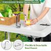 imageVINGLI Outdoor Folding Fish and Game Cleaning Table wSink Portable ampamp Durable Standard Garden Connection Upgraded Drainage Hose Stainless Steel Classic2 Sinkn Upgraded