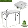 imageVINGLI Outdoor Folding Fish and Game Cleaning Table wSink Portable ampamp Durable Standard Garden Connection Upgraded Drainage Hose Stainless Steel Classic1 Sink Halffold