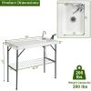 imageVINGLI Outdoor Folding Fish and Game Cleaning Table wSink Portable ampamp Durable Standard Garden Connection Upgraded Drainage Hose Stainless Steel Classic1 Sink Upgraded