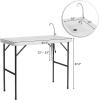 imageVINGLI Outdoor Folding Fish and Game Cleaning Table wSink Portable ampamp Durable Standard Garden Connection Upgraded Drainage Hose Stainless Steel Classic1 Sink Classic