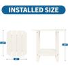 imageVINGLI Outdoor Side Table with 2 Layer Storage Plastic Waterproof and UV Resistant HDPE Adirondack Coffee End Tables All Weather for Patio Backyard Pool Indoor Use BlueWhite