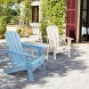 imageVINGLI Outdoor Side Table with 2 Layer Storage Plastic Waterproof and UV Resistant HDPE Adirondack Coffee End Tables All Weather for Patio Backyard Pool Indoor Use BlueWhite