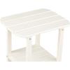 imageVINGLI Outdoor Side Table with 2 Layer Storage Plastic Waterproof and UV Resistant HDPE Adirondack Coffee End Tables All Weather for Patio Backyard Pool Indoor Use BlueWhite