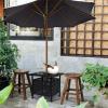 imageVINGLI Outdoor Side Table with Umbrella Hole 157quot Umbrella Stand Table Metal Patio Side Table Coffee Table End Table for Garden Pool Deck