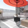 imageVINGLI Outdoor Side Table with Umbrella Hole 157quot Umbrella Stand Table Metal Patio Side Table Coffee Table End Table for Garden Pool Deck