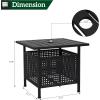 imageVINGLI Outdoor Side Table with Umbrella Hole 157quot Umbrella Stand Table Metal Patio Side Table Coffee Table End Table for Garden Pool Deck