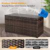imageVINGLI Outdoor Wicker Storage Box 132 Gallon Patio Rattan Deck Box Wicker Storage Bench for Indoor Outdoor Pool Balcony Yard Garden  Dark BrownDark Brown