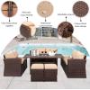 imageVINGLI Patio Furniture Set 8 Pieces Outdoor Furniture with Dining TableampampChair All Weather Wicker Outdoor Sectional Sofa with Ottoman