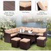 imageVINGLI Patio Furniture Set 8 Pieces Outdoor Furniture with Dining TableampampChair All Weather Wicker Outdoor Sectional Sofa with Ottoman