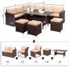 imageVINGLI Patio Furniture Set 8 Pieces Outdoor Furniture with Dining TableampampChair All Weather Wicker Outdoor Sectional Sofa with Ottoman