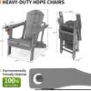 imageVINGLI Plastic Adirondack Chairs Set of 4 Folding with Cup Holder Waterproof HDPE Material Comfortable 380lb Weight Capacity for Outdoor Pool Patio Lounge Chair Lawn Furniture Firepit BlueGrey