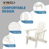 imageVINGLI Plastic Adirondack Chairs Set of 4 Folding with Cup Holder Waterproof HDPE Material Comfortable 380lb Weight Capacity for Outdoor Pool Patio Lounge Chair Lawn Furniture Firepit BlueWhite