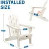 imageVINGLI Plastic Adirondack Chairs Set of 4 Folding with Cup Holder Waterproof HDPE Material Comfortable 380lb Weight Capacity for Outdoor Pool Patio Lounge Chair Lawn Furniture Firepit BlueWhite